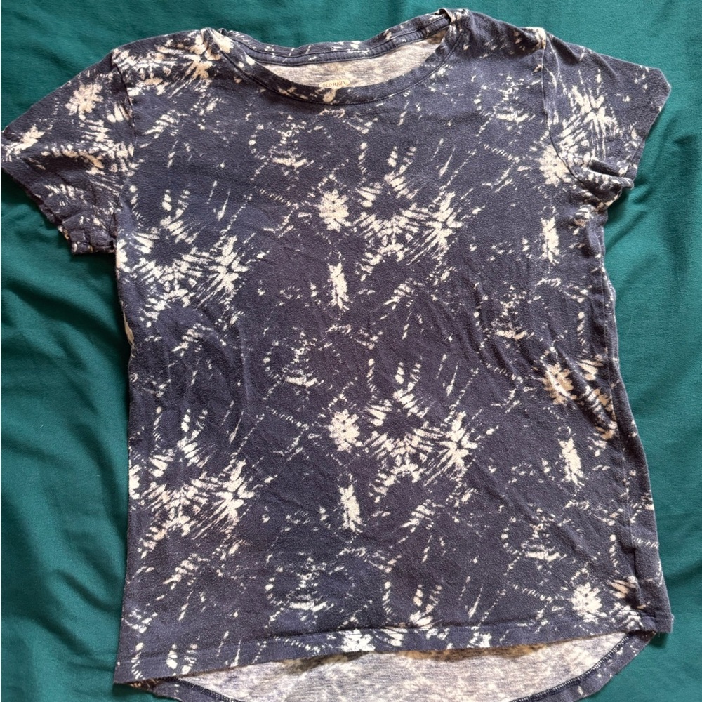 Kids Short Sleeve Tie-Dye Tee - Navy/White